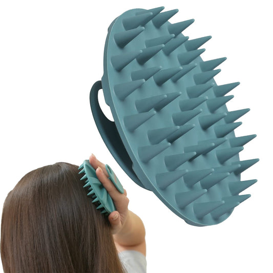 Revitalize Your Scalp with the Dark Green One-Piece Silicone Shampoo Brush - Perfect for All Hair Types!