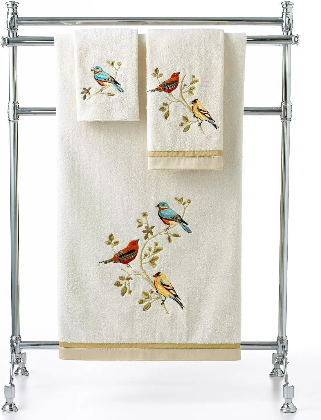 Luxurious Gilded Birds Cotton Washcloth - Soft, Absorbent, and Elegant Bathroom Essential