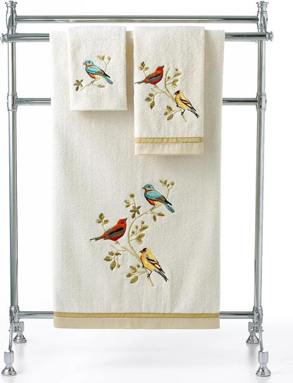 Luxurious Gilded Birds Cotton Washcloth - Soft, Absorbent, and Elegant Bathroom Essential