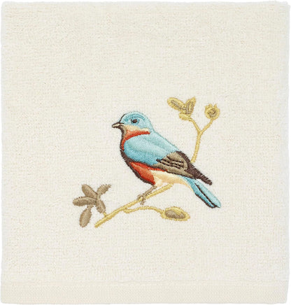 Luxurious Gilded Birds Cotton Washcloth - Soft, Absorbent, and Elegant Bathroom Essential